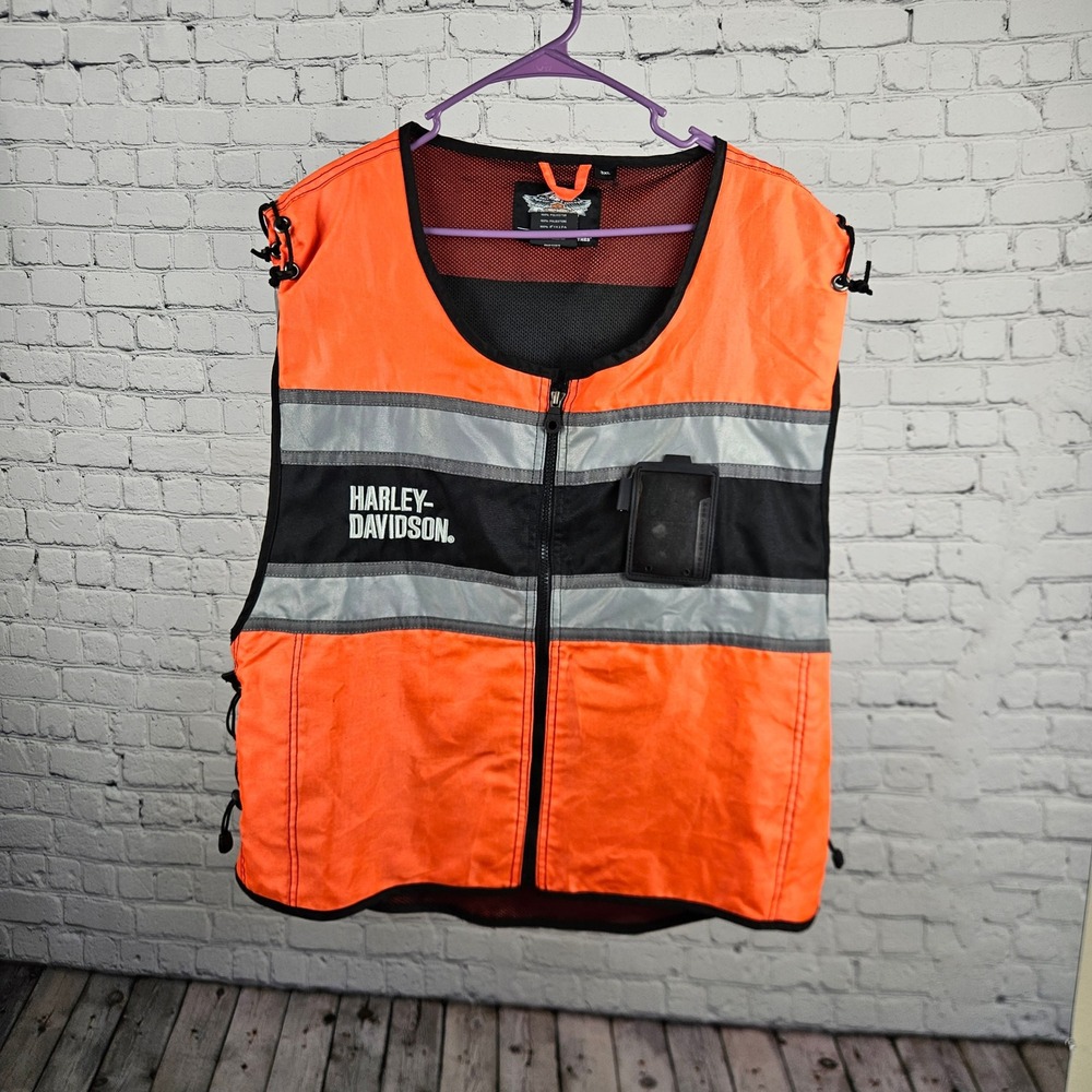 Harley-Davidson Hi-Vis Reflective Safety Riding Vest Orange Black 3XL 98172-08VM